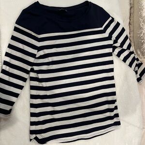 The Limited Black and White Striped Long Sleeve Top